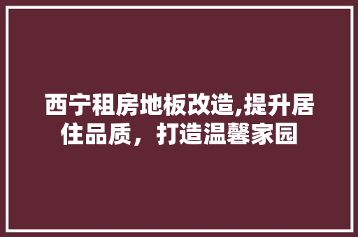 西宁租房地板改造,提升居住品质，打造温馨家园 厨房维修
