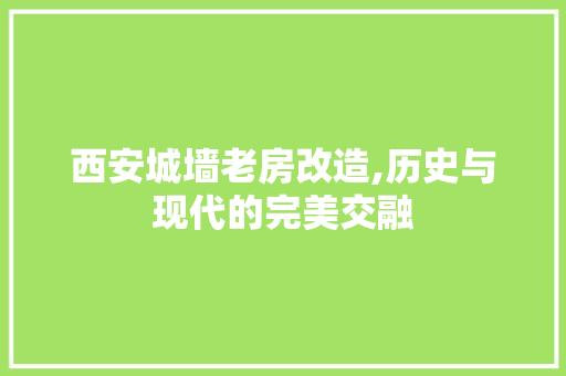 西安城墙老房改造,历史与现代的完美交融
