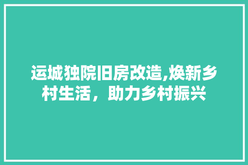 运城独院旧房改造,焕新乡村生活，助力乡村振兴 汽车维修