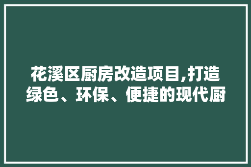 花溪区厨房改造项目,打造绿色、环保、便捷的现代厨房生活 汽车维修