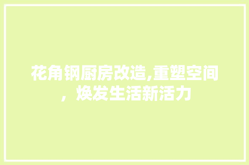 花角钢厨房改造,重塑空间，焕发生活新活力