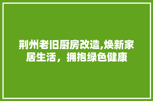 荆州老旧厨房改造,焕新家居生活，拥抱绿色健康