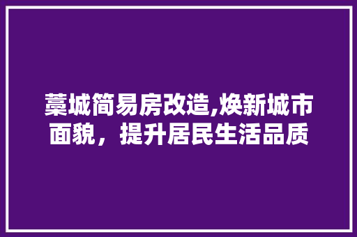 藁城简易房改造,焕新城市面貌，提升居民生活品质