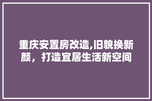 重庆安置房改造,旧貌换新颜，打造宜居生活新空间 综合便民
