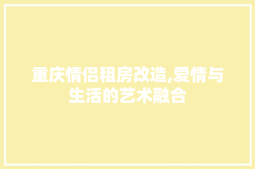 重庆情侣租房改造,爱情与生活的艺术融合
