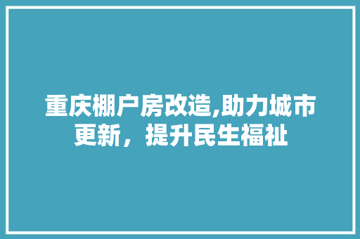 重庆棚户房改造,助力城市更新，提升民生福祉