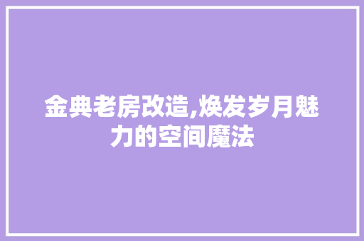 金典老房改造,焕发岁月魅力的空间魔法 综合便民