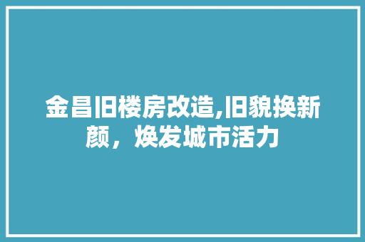 金昌旧楼房改造,旧貌换新颜，焕发城市活力 汽车维修