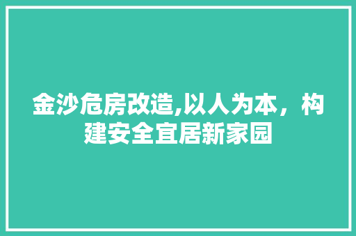 金沙危房改造,以人为本，构建安全宜居新家园 厨房维修