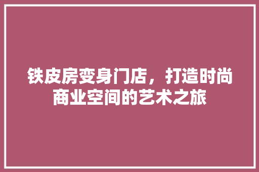 铁皮房变身门店，打造时尚商业空间的艺术之旅