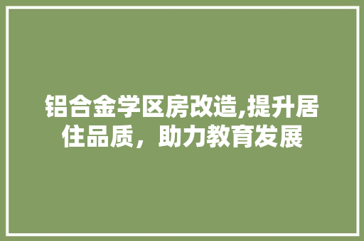 铝合金学区房改造,提升居住品质，助力教育发展 家电维修
