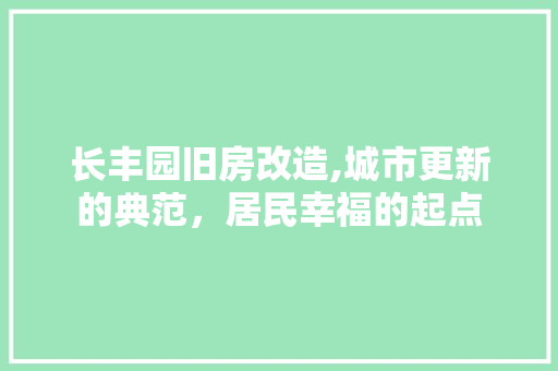 长丰园旧房改造,城市更新的典范，居民幸福的起点 汽车维修
