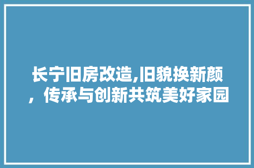 长宁旧房改造,旧貌换新颜，传承与创新共筑美好家园 综合便民
