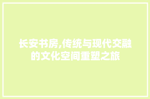 长安书房,传统与现代交融的文化空间重塑之旅 综合便民