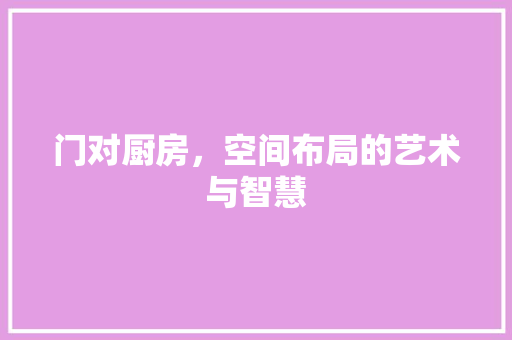 门对厨房，空间布局的艺术与智慧