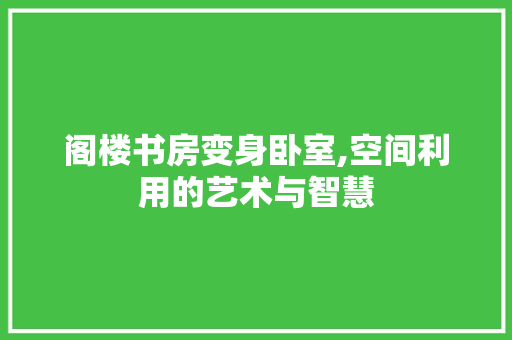 阁楼书房变身卧室,空间利用的艺术与智慧
