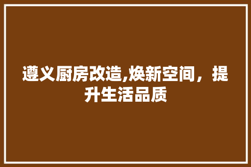 遵义厨房改造,焕新空间，提升生活品质