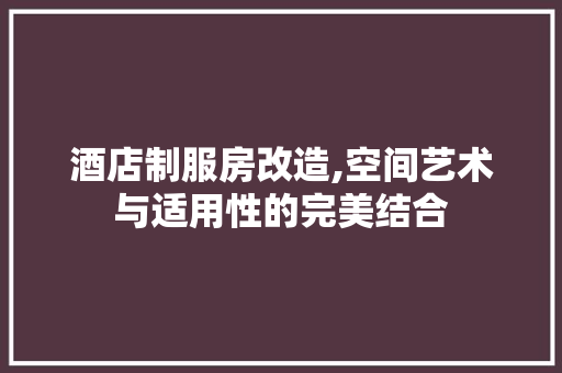 酒店制服房改造,空间艺术与适用性的完美结合 厨房维修