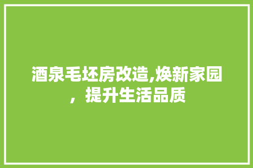 酒泉毛坯房改造,焕新家园，提升生活品质 综合便民