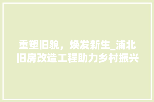 重塑旧貌，焕发新生_浦北旧房改造工程助力乡村振兴 墙体维修