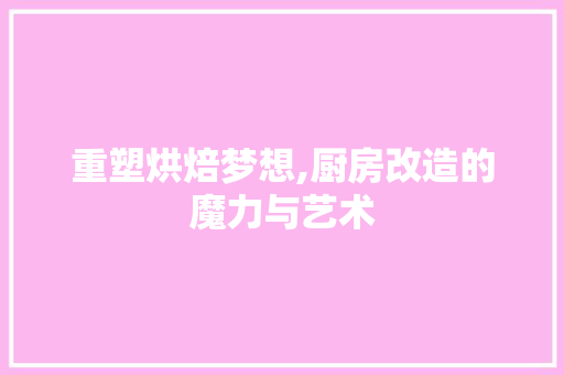 重塑烘焙梦想,厨房改造的魔力与艺术
