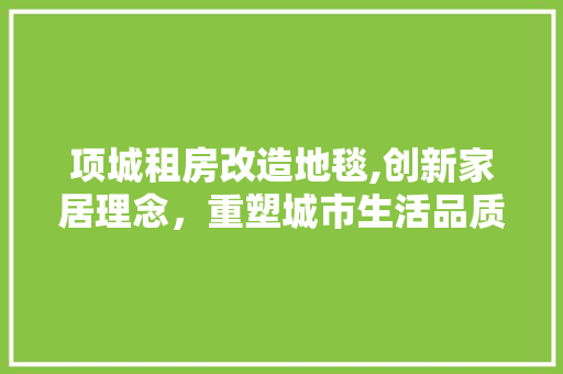 项城租房改造地毯,创新家居理念，重塑城市生活品质 汽车维修