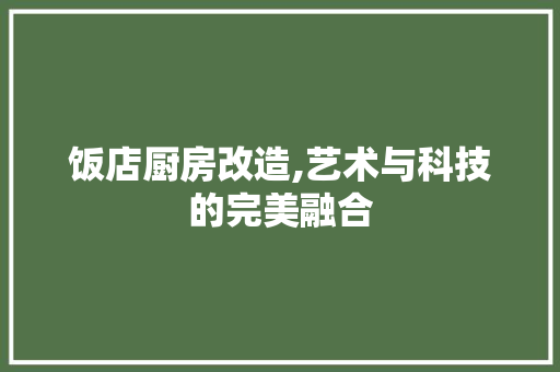 饭店厨房改造,艺术与科技的完美融合 墙体维修