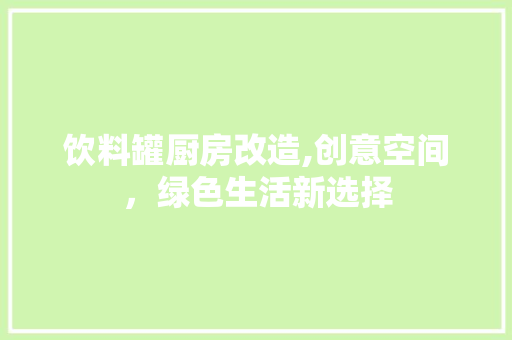 饮料罐厨房改造,创意空间，绿色生活新选择 厨房维修