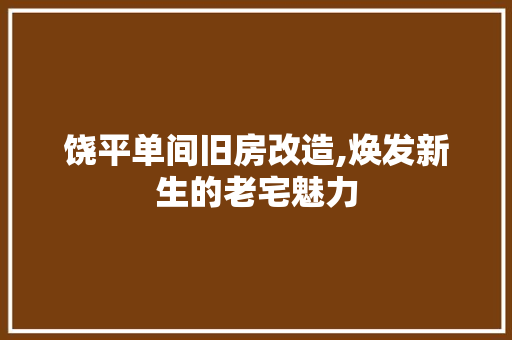 饶平单间旧房改造,焕发新生的老宅魅力 厨房维修