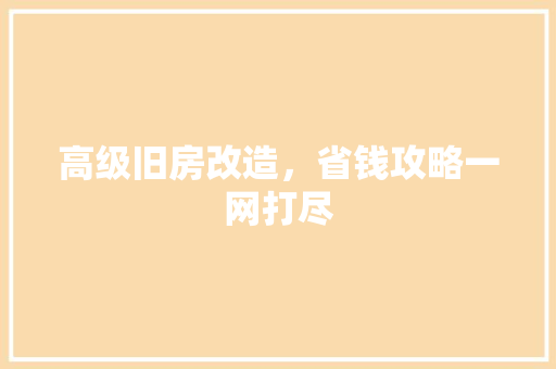 高级旧房改造，省钱攻略一网打尽 墙体维修
