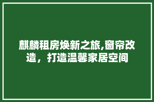 麒麟租房焕新之旅,窗帘改造，打造温馨家居空间 综合便民