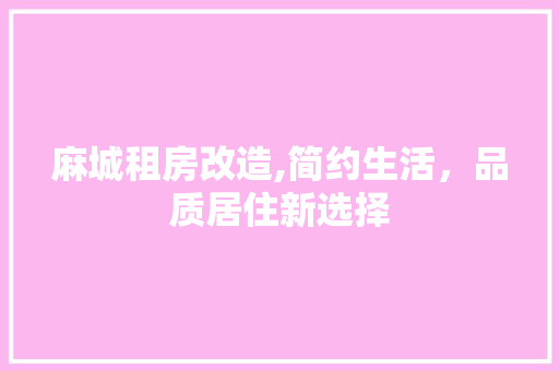 麻城租房改造,简约生活，品质居住新选择 墙体维修