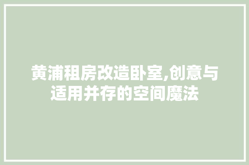 黄浦租房改造卧室,创意与适用并存的空间魔法 墙体维修