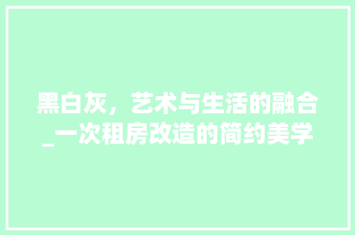 黑白灰，艺术与生活的融合_一次租房改造的简约美学之旅 家电维修