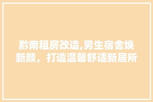 黔南租房改造,男生宿舍焕新颜，打造温馨舒适新居所 墙体维修