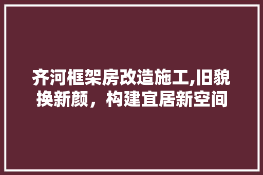 齐河框架房改造施工,旧貌换新颜，构建宜居新空间 厨房维修