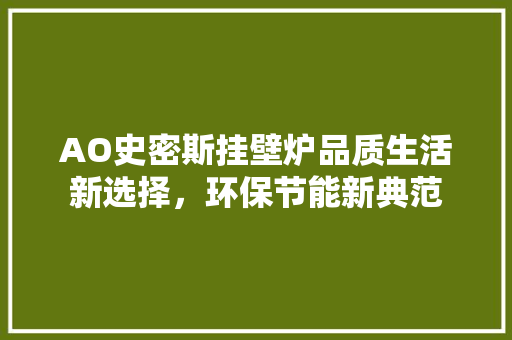AO史密斯挂壁炉品质生活新选择，环保节能新典范 家电维修