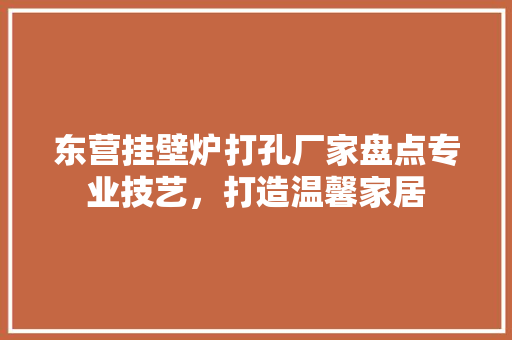 东营挂壁炉打孔厂家盘点专业技艺，打造温馨家居 厨房维修