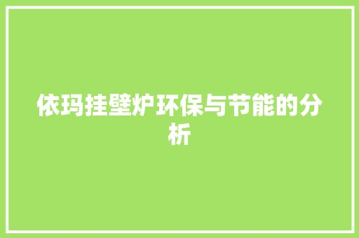 依玛挂壁炉环保与节能的分析 家电维修