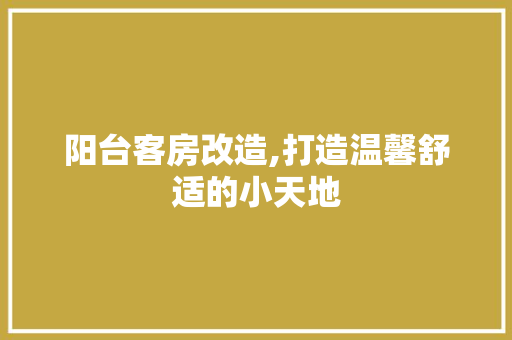 阳台客房改造,打造温馨舒适的小天地 家电维修