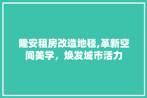 隆安租房改造地毯,革新空间美学，焕发城市活力