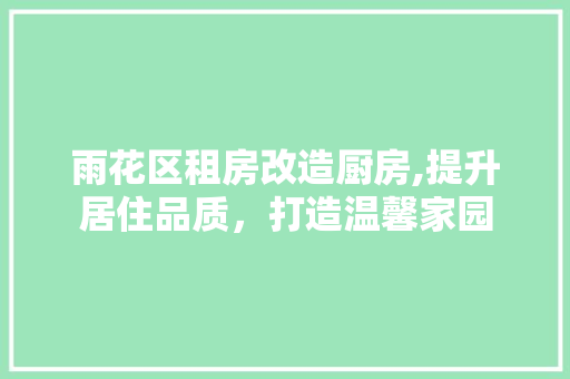 雨花区租房改造厨房,提升居住品质，打造温馨家园