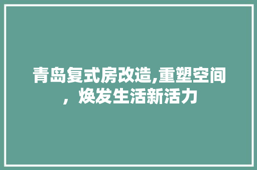 青岛复式房改造,重塑空间，焕发生活新活力 综合便民