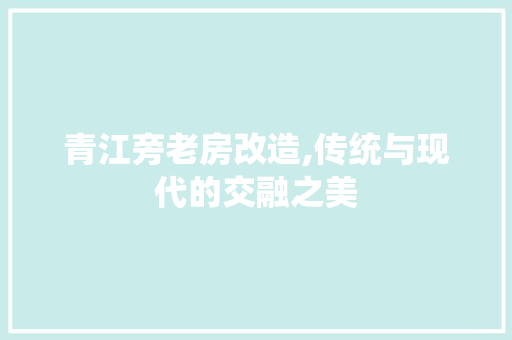 青江旁老房改造,传统与现代的交融之美 墙体维修
