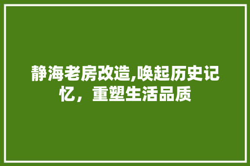 静海老房改造,唤起历史记忆，重塑生活品质 墙体维修