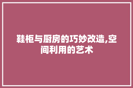 鞋柜与厨房的巧妙改造,空间利用的艺术 综合便民