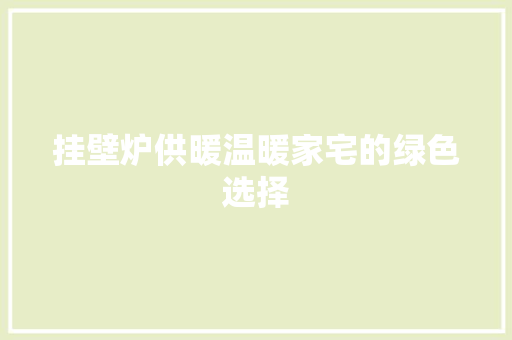 挂壁炉供暖温暖家宅的绿色选择 家电维修
