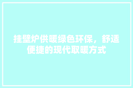 挂壁炉供暖绿色环保，舒适便捷的现代取暖方式 汽车维修