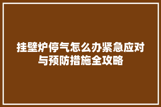 挂壁炉停气怎么办紧急应对与预防措施全攻略 墙体维修