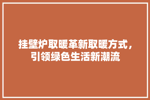 挂壁炉取暖革新取暖方式，引领绿色生活新潮流 墙体维修